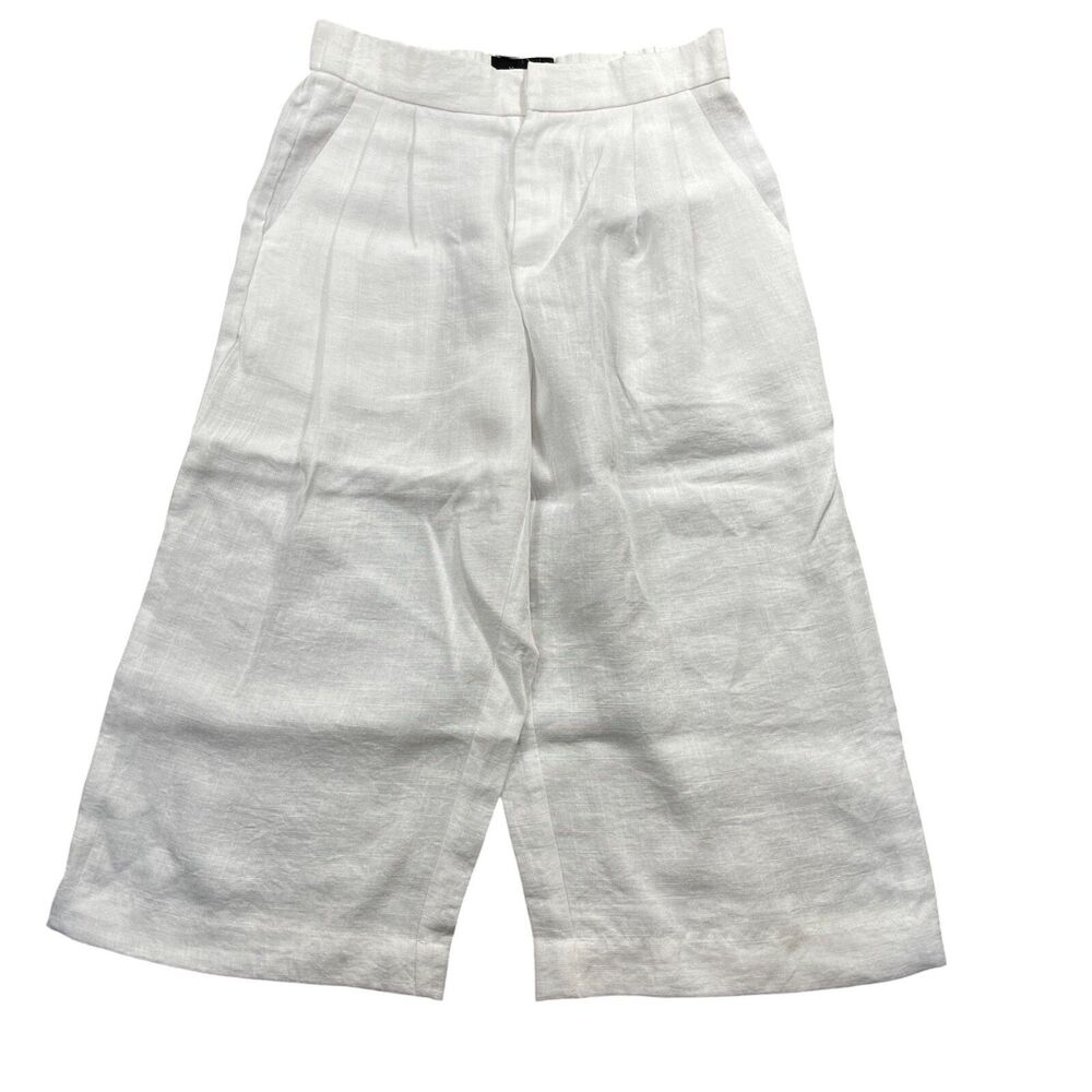 Karen Kane XS White NEW w/ Tags Culottes Pleated Sparkly Viscose Blend